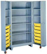 38 x 28 x 76'' (12 Bins Included) - Bin Storage Cabinet - Eagle Tool & Supply