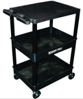 Utility Cart Plus 3 Top Flat & 2 Bottom Tub Shelves - 24" x 18" x 36-1/2" - Eagle Tool & Supply