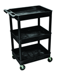 Utility Cart 3 Tub Shelves - 24" x 18" x 38-1/2" - Eagle Tool & Supply