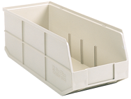 8-1/4 x 20-1/2 x 7'' - Beige Bin with 2 Dividers - Eagle Tool & Supply