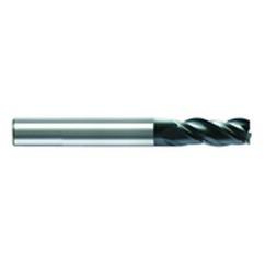 7mm Dia. x 63mm Overall Length 3-Flute Square End Solid Carbide SE End Mill-Round Shank-Center Cut-AlCrN - Eagle Tool & Supply