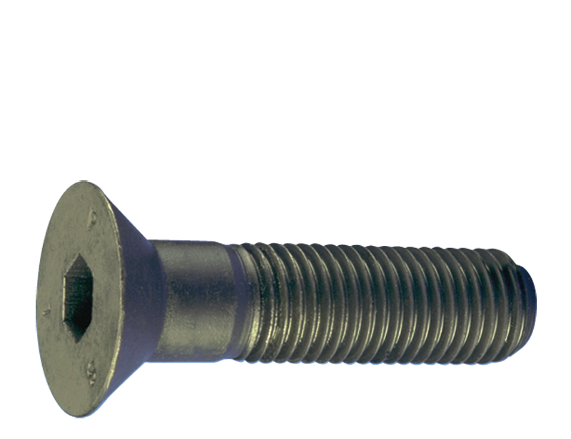 M10 - 1.50 x 20 - Black Finish Heat Treated Alloy Steel - Cap Screws - Flat Head - Eagle Tool & Supply