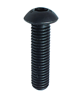 3/8-24 x 1 - Black Finish Heat Treated Alloy Steel - Cap Screws - Button Head - Eagle Tool & Supply