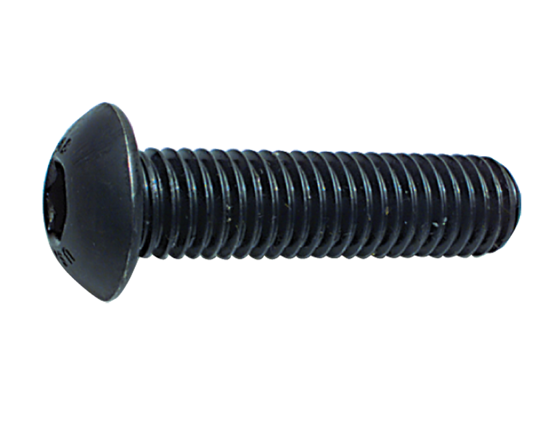 M5 - .80 x 25 - Black Finish Heat Treated Alloy Steel - Cap Screws - Button Head - Eagle Tool & Supply