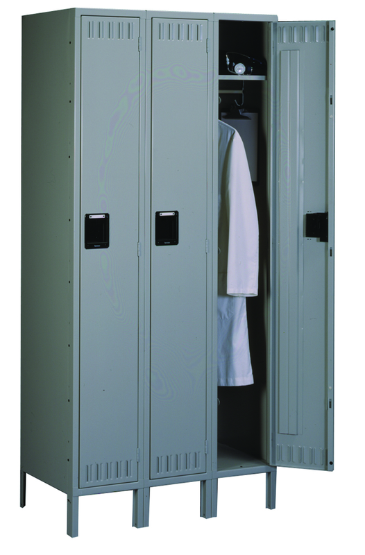 72"W x 18"D x 72"H Sixteen Person Locker (Each opn. To be 12"w x 18"d) with Coat Rod, w/6"Legs, Knocked Down - Eagle Tool & Supply