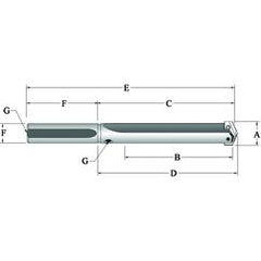 27030S-150L Straight T-A® Spade Blade Holder - Straight Flute- Series 3 - Eagle Tool & Supply