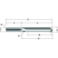 25025S-125L T-A® Spade Blade Holder - Straight Flute- Series 2.5 - Eagle Tool & Supply