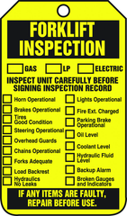 Forklift Tag, Forklift Inspection (Checklist)/Forklift Inspect, 25/Pk, Plastic - Eagle Tool & Supply