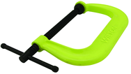 Drop Forged Hi Vis C-Clamp, 2" - 12-1/4" Jaw Opening, 6-5/16" Throat Depth - Eagle Tool & Supply