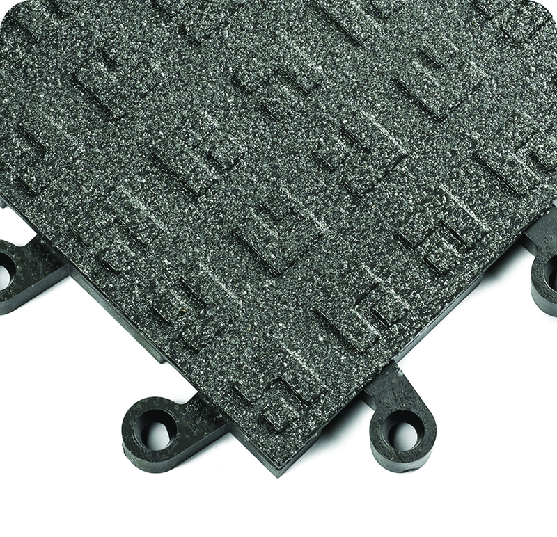 ErgoDeckÂ Heavy Duty Tiles SolidÂ with GritShield 18" x 18" x 7/8" Thick - Black - Eagle Tool & Supply