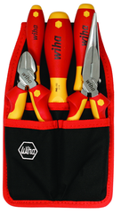 5 Piece - Insulated Belt Pack Pouch Set with 6.3" Diagonal Cutters; 8" Long Nose Pliers; Slotted 3.0; 4.5 and Phillips # 2 Screwdrivers in Belt Pack Pouch - Eagle Tool & Supply