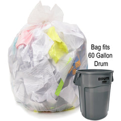 60 gal, 1.35 mil, Natural, 38″ × 58″ - Case of 100, Revolution Bag Hercules Recycled Low Density Can liners - Eagle Tool & Supply