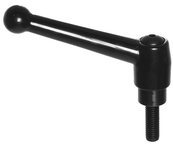 70554, Clamp Lever Size 5 Zinc Ball Style with Steel Stud Insert 5/8-11 x 2.36, Screw and Spring - Eagle Tool & Supply