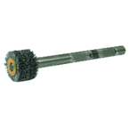 3" Diameter - Crimped Filament Internal Brush Deburring Tool - 0.055/120 Grit - 3/8" ARBOR - Eagle Tool & Supply
