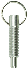 Hand Retractable Spring Plunger with Pull Ring - .75 lbs Initial End Force, 3 lbs Final End Force (3/8-16 Thread) - Eagle Tool & Supply